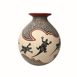Octavio Silveira Green Lizards Collection Vase with Neck