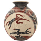 Jesus Olivas Quintana Two Lizards Vase with Neck
