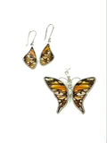 Yolanda Ormachea Medium Butterfly Wing Pendant and Earrings Set