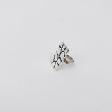 Oro de Monte Alban Rock Shield Silver Ring