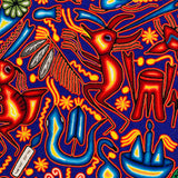 The Sacred Jicara Large Huichol Yarn Painting
