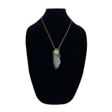 Exorrhiza Nature Inspired Macrame Jewelry Tree Necklace with Amber Gemstone Pendant