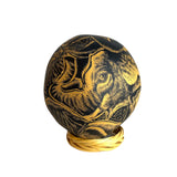 Jose Cruz Sanchez Elephant/Apache Carved Jicara/Gourd