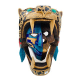 Small Carved Wooden Jaguar Wall/Display Mask