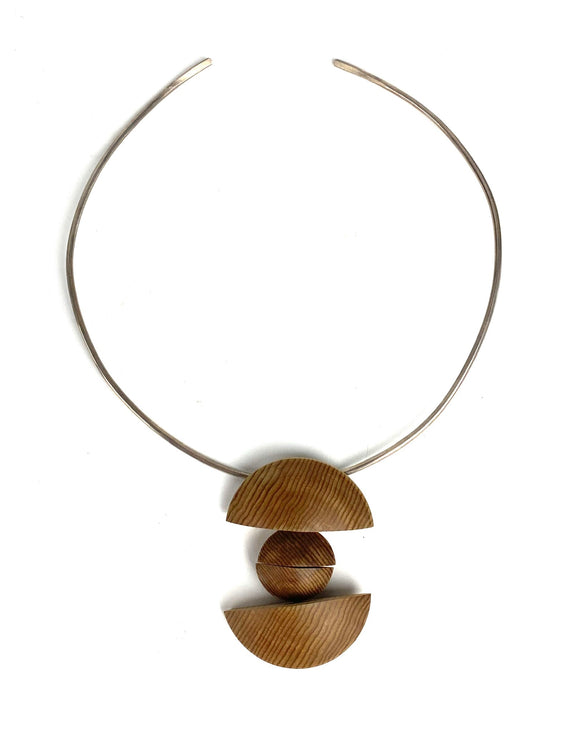Silver Fitzroya Wood Necklace
