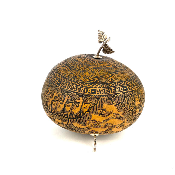 Tito Medina Natural Gourd with Silver Leaf