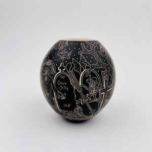 Hilario Quezada Small Skeleton Vase #1