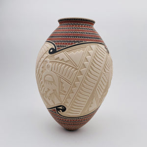 Martin Olivas Quintana White Bird Vase