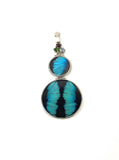 Yolanda Ormachea Butterfly Wing Pendant with 3 Round Stones. Lima, Peru.