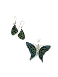 Yolanda Ormachea Medium Butterfly Wing Pendant and Earrings Set