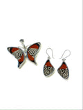 Yolanda Ormachea Medium Butterfly Wing Pendant and Earrings Set