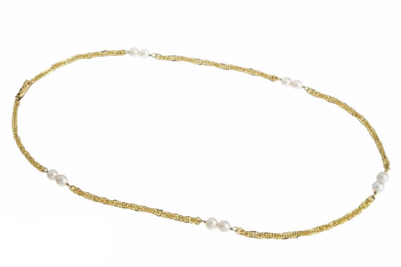 Oro de Monte Alban - Gold and Pearls Necklace